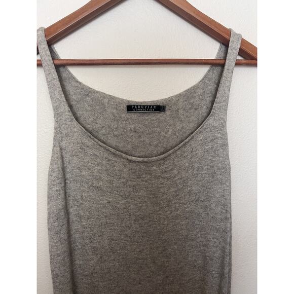 Peruvian Connection Pima Cotton Baby Alpaca Maxi Tank Dress Sz Small Gray - Picture 4 of 8